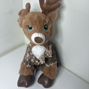 Build-A-Bear Reindeer Plush Military Camo Outfit Dog Tags BAB 16” Stuffed Animal